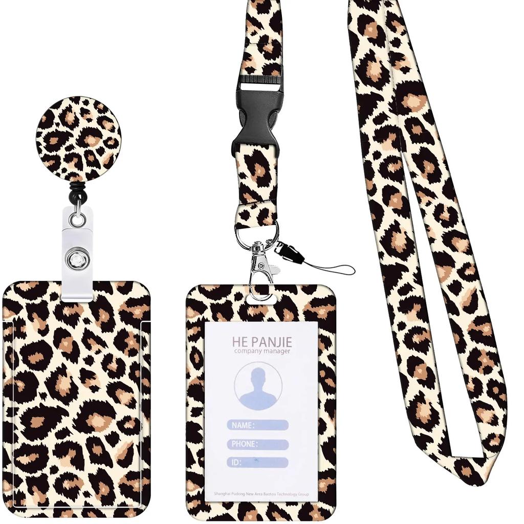 Students Bus Card Case Lanyard Child Visit Door Identity Badge Cards Cover Case Ladies Girls Flower ID Credit Bank Card Holder