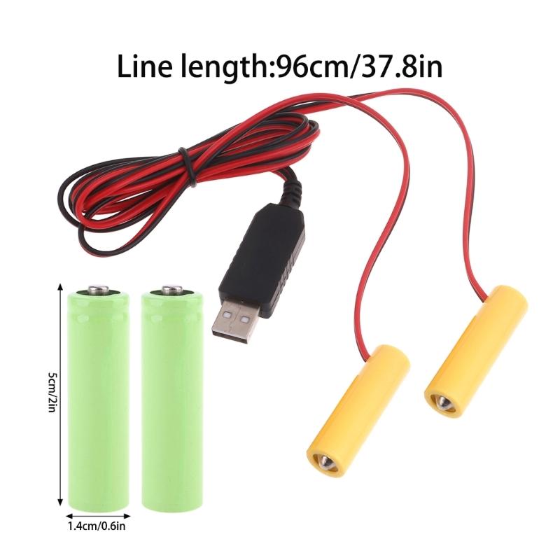 1 Set USB 5V2A to 4.5V1A AA Battery Elimination Cable Convenient Dummy Battery Power Supply Adapter Cord for Doorbells