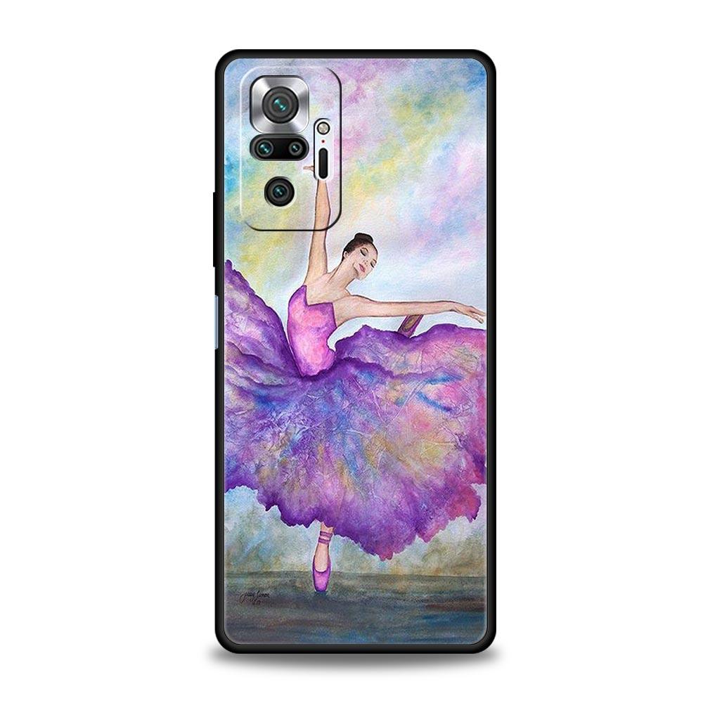 Phone Case For Xiaomi Redmi Note 14 13 12 5G 11 10 Pro Plus 4G 9S 9 14C 13C 12C 10C 9C 9A Soft TPU Cover Gymnastics water color