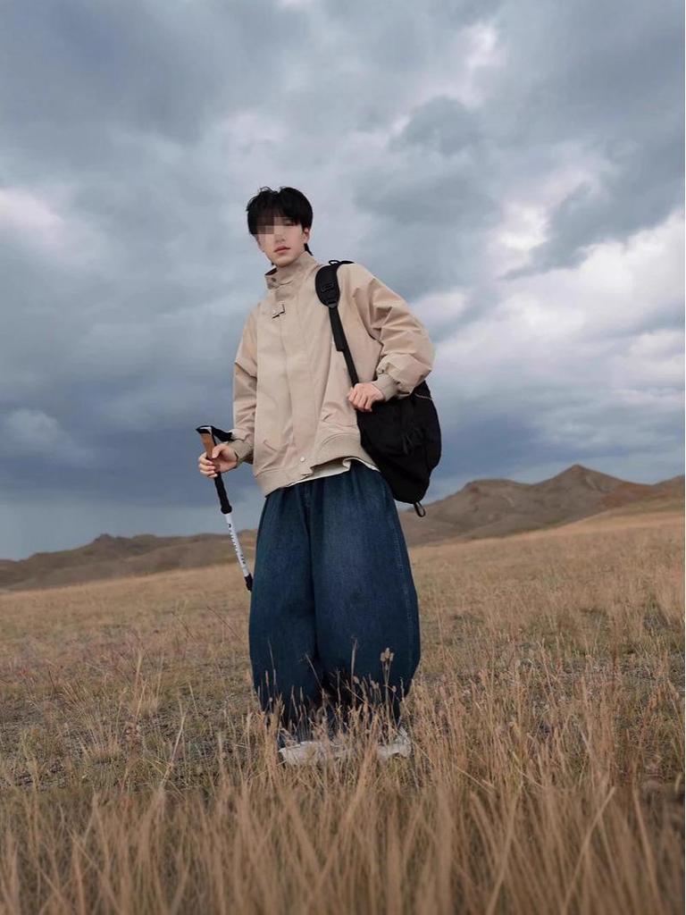 Men's Trendy Japanese Stand Collar Workwear Jacket - Autumn Collection