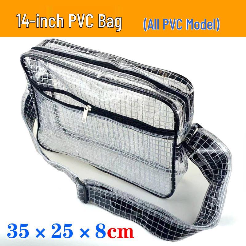Transparent Anti-Static PVC Tool Bag - Dust-Free Cleanroom Crossbody/Shoulder Bag with Grid Storage