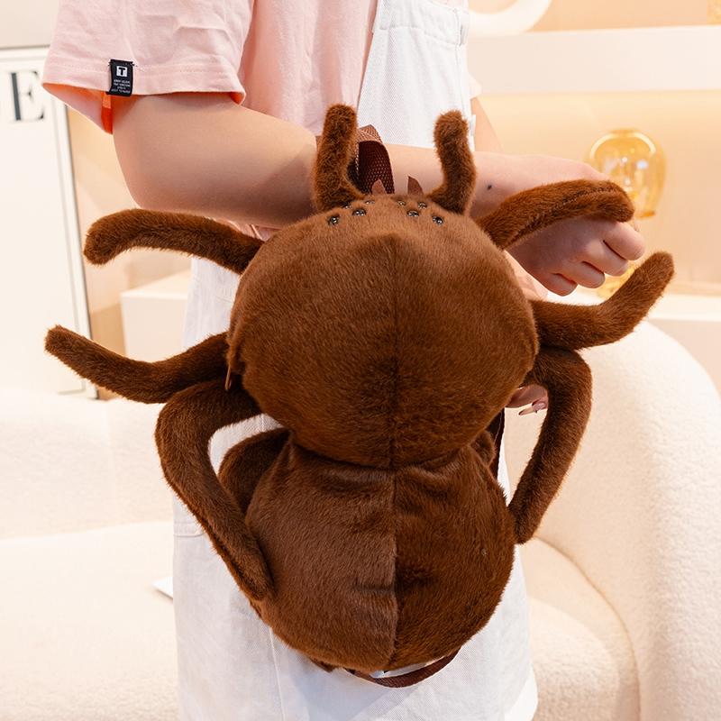 35*30CM Simulated Spider Plush Backpack Toys Stuffed Soft Animal Dolls Cartoon Insect Backpack Decorative Bag Birthday Gift