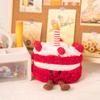 Cute Red Cake Plush Toy Cartoon Simulated Dessert Cake Stuffed Doll Birthday Cake Room Decor Kid Gifts