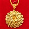 Gold Color Necklace Female Sunflower Hollow Pendant Fashion Retro Upscale Temperament.