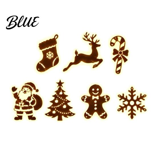 Christmas Gift for Xmas Decor Wall Silhouette Glowing Wooden Family 7Pcs Lights LED Reindeer Decorations