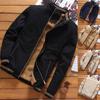 Luxuriously Warm Men Fleece Lined Puffer Jacket With Zip Closure And Ribbed Hem