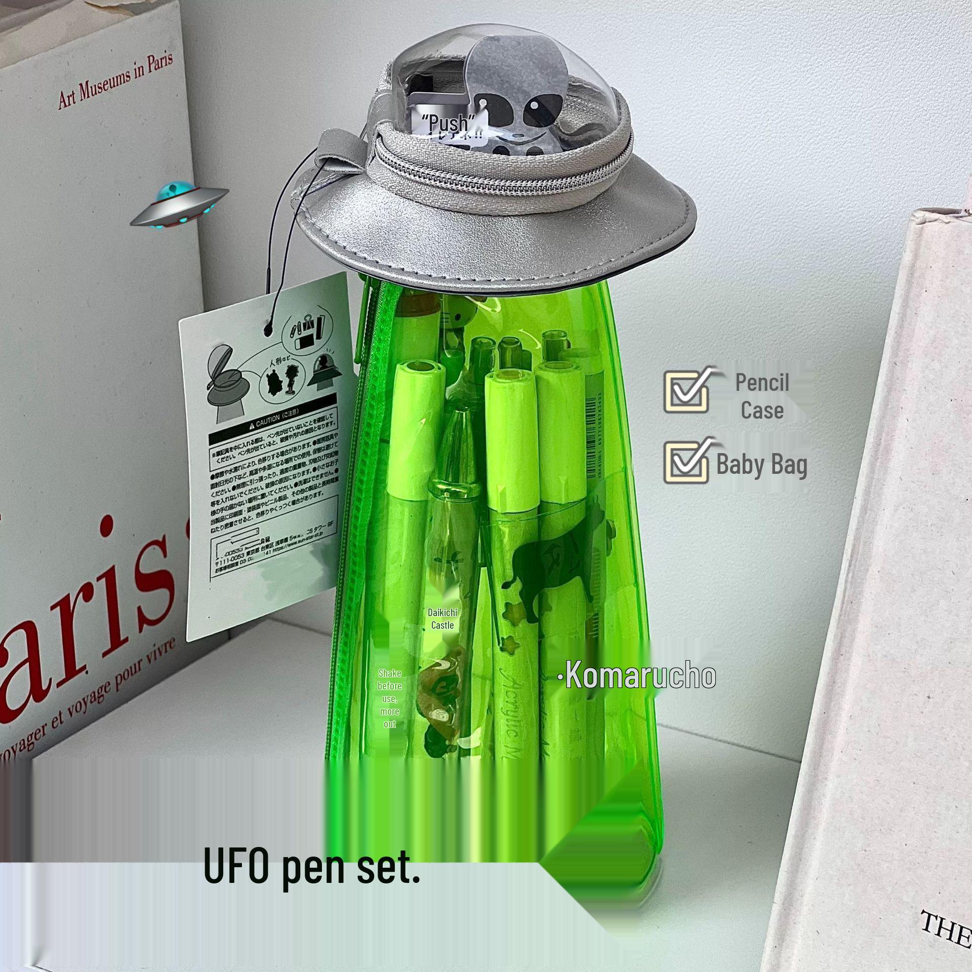 

Креативный пенал в виде НЛО и прозрачная сумка-ита для кукол - Оригинальное хранилище канцелярских принадлежностей для студентов