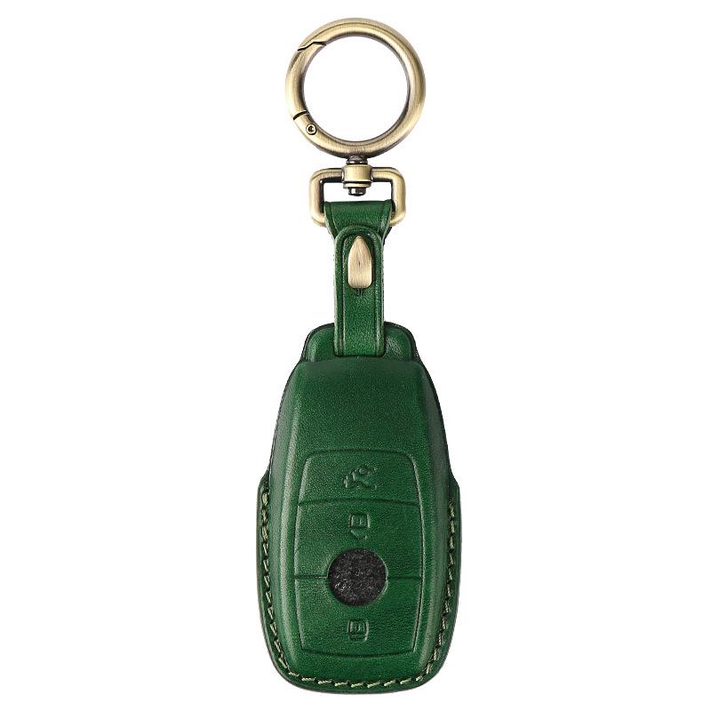 Genuine Leather Handmade Smart Car Key Case for Mercedes - Full Cover
