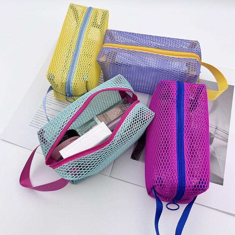 Dopamine Octagonal Mesh Makeup Bag - Portable Large-Capacity Transparent Travel Storage