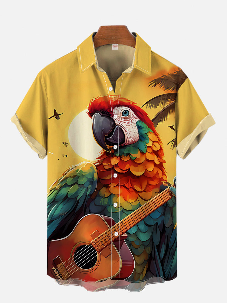 Cute cartoon 3D printed men's fashion T-shirt Hawaii T-shirt beach blonde short sleeved men's professional collar T-shirt