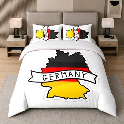 3-teiliges Bettwäsche-Set Deutsche Nationalmannschaft Weiche Bettlaken und zwei Kissenbezüge Heimschlafzimmer Dekoration