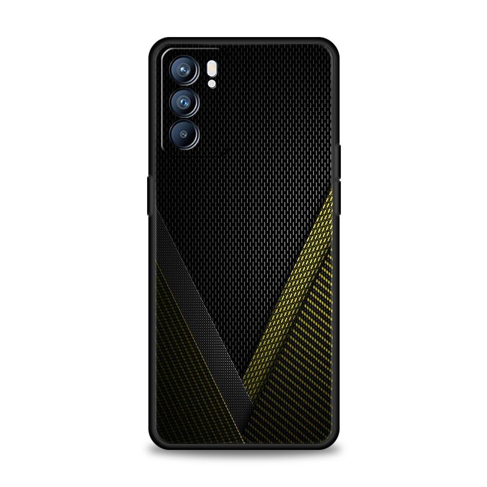 Carbon Fiber Case For Oppo Find X6 Pro X5 A54 A53 A52 A9 2020 A15 A95 A17 A16 A76 A74 A57 Reno7 Reno6 Pro Plus 5G Black Cover