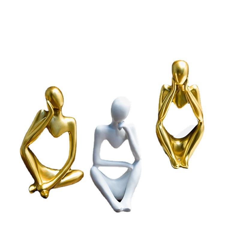Art Abstract Thinker Statue Modern European Style Resin Handmade Craft Office Home Desktop Decoration Sculpture Ornaments