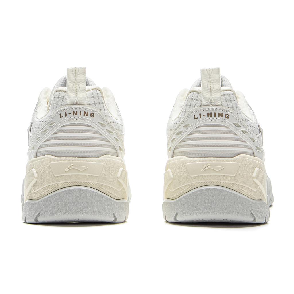 New LiNing Tianji 3 Slip-Resistant Cushioning Wear-Resistant Lightweight Low-Top Skateboard Shoes Women's Champagne White AGCV086-1