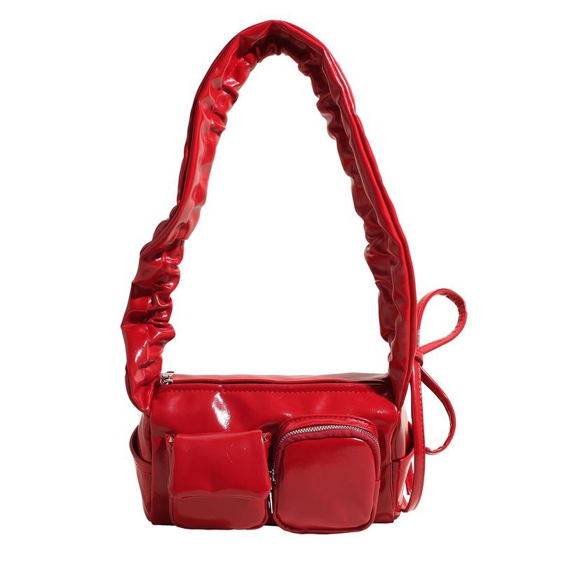 

Сегодняшние популярные маленькие сумки для женщин, универсальные новые простые сумки-мессенджеры для женщин, портативные сумки-ведра красный