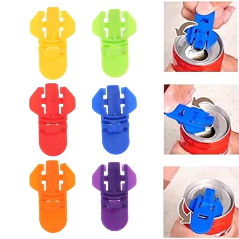 Set of 6 Colorful Manual Drink Can Openers Can Opening Tool Comfortable Beverage Can Openers Plastic Can Opener for Can