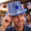 Unisex Patriotic and Feather Top Hat for Fourth of Celebrations