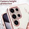 KADEM For Samsung Galaxy S24 Ultra Case Dragonfly Kickstand TPU Flowers Glitter Phone Cover