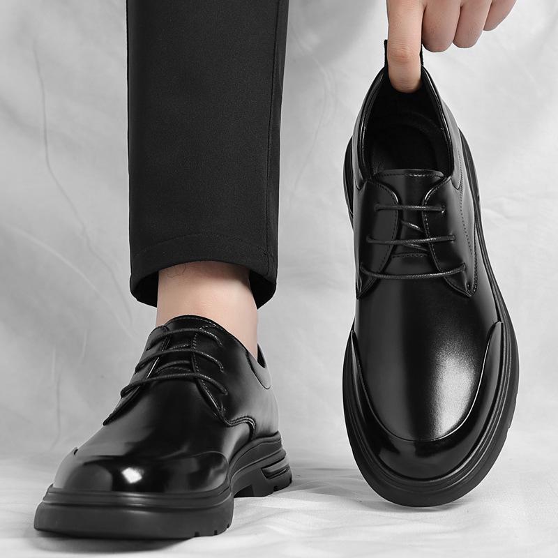 Fashion Autumn Winter New Fashion Casual Leather Shoes for Men Solid Color New Designer Dress Shoes Male Soft Sole Lace Loafers Man