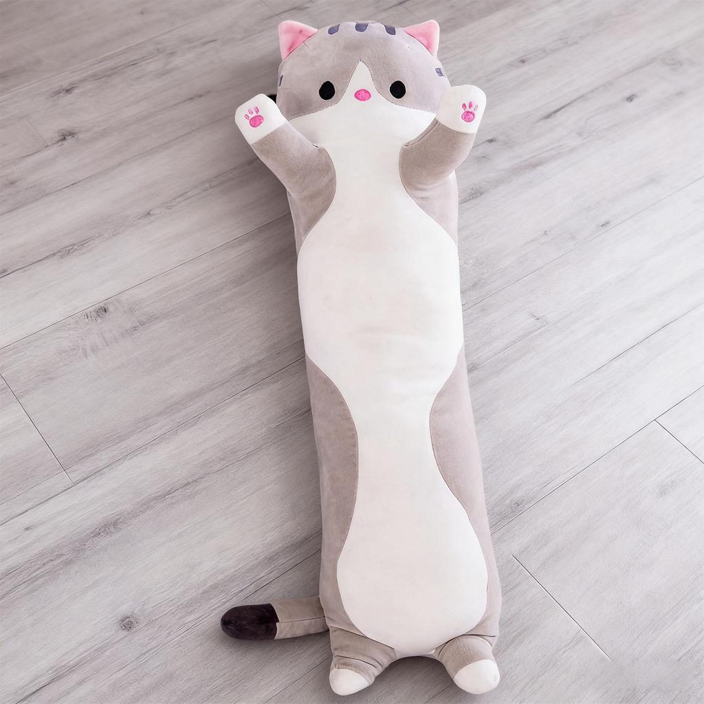Body Pillow Plush Stuffed Long Cushion Cat Animal Soft Toy Gift for Sleeping Hugging