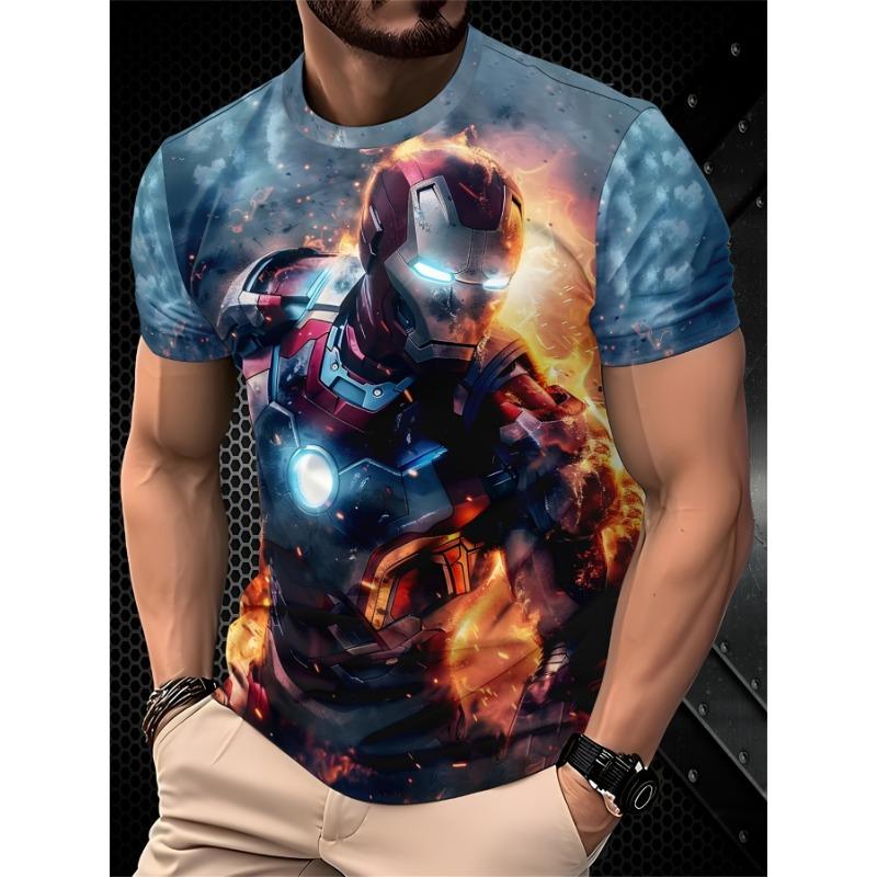 T-shirt Comoda Uomo Genitore-Figlio 2026 Estate Camion Mostro Immagine Cartone Animato Stampa 3D Asciugatura Rapida Traspirante