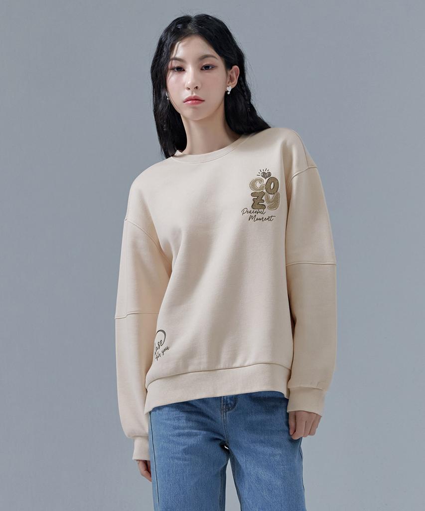 CHASECULT Women'S Brushed Embroidery Sweatshirt-Cfrg5176D05