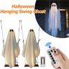 Halloween Hanging Swing Ghost with String Lights Spooky Swing Ghost for Tree Porch Yard Garden Lawn Halloween Decoration