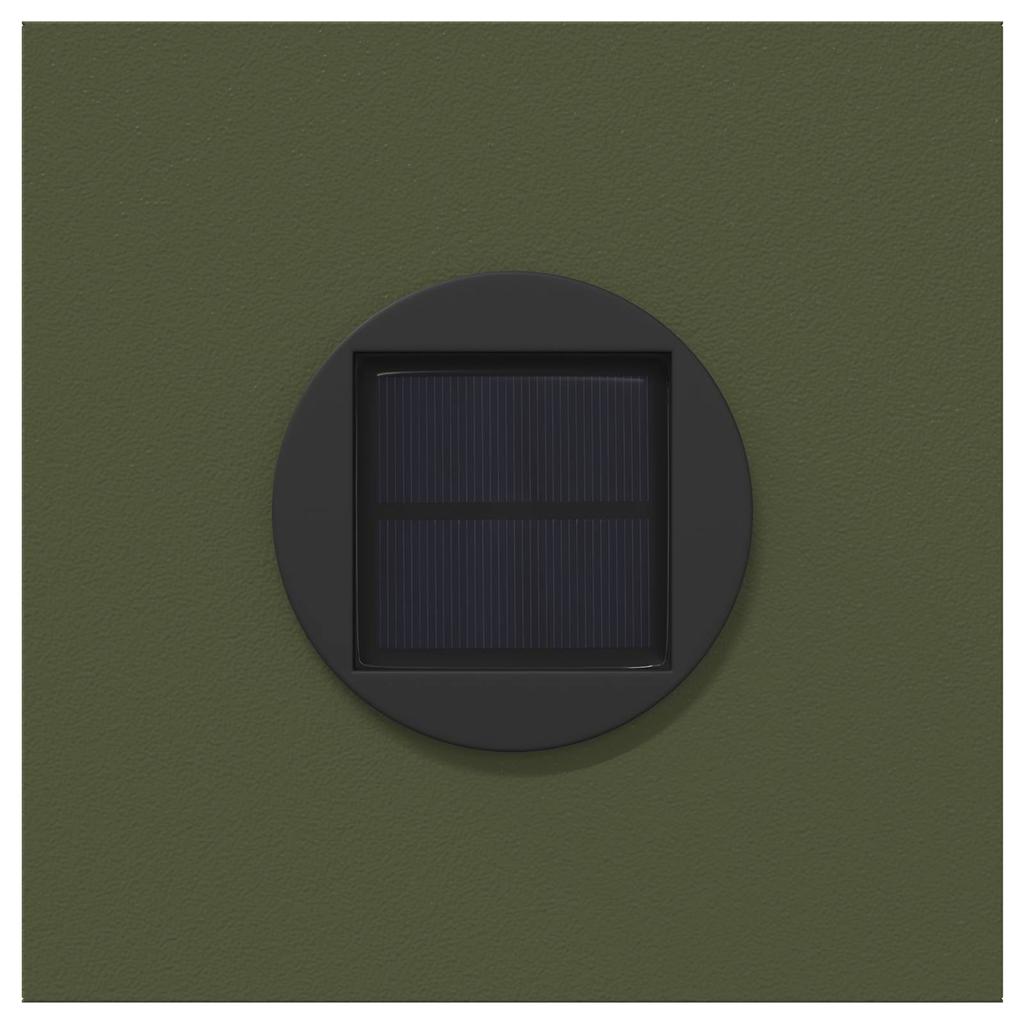 Solar LED Path Light 2 Pcs Olive Green Cold Rolled Steel
