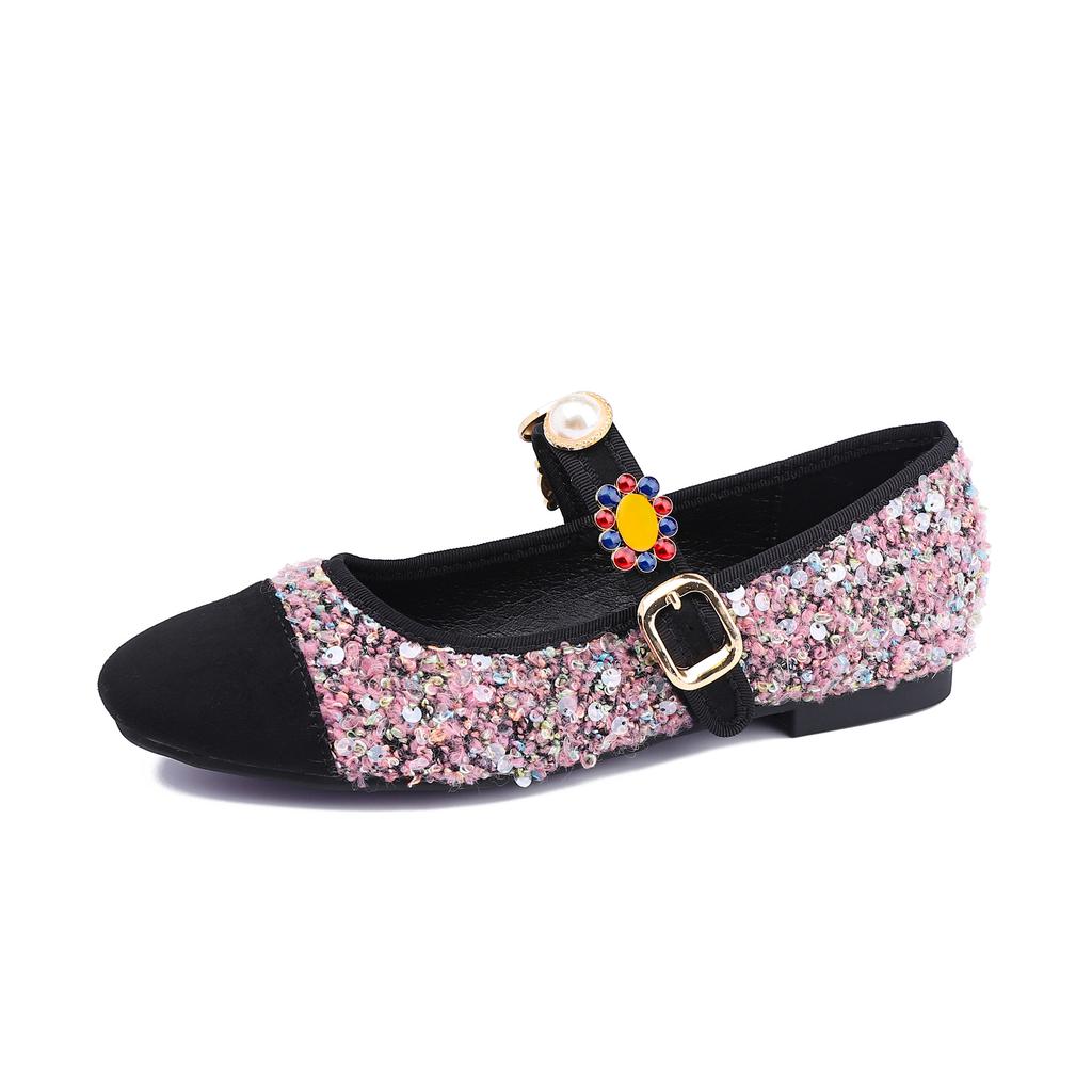 Grape Mother Xiaoxiangfeng Flat-soled Single Shoes Women's Fashion Outer Wear Soft-soled Mother Shoes Small Gold Coins with Mary Jane Shoes