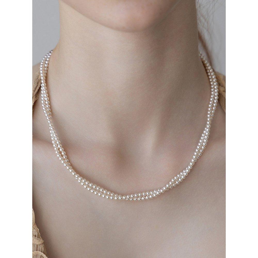 Double Pearl Twist Necklace Nz2482