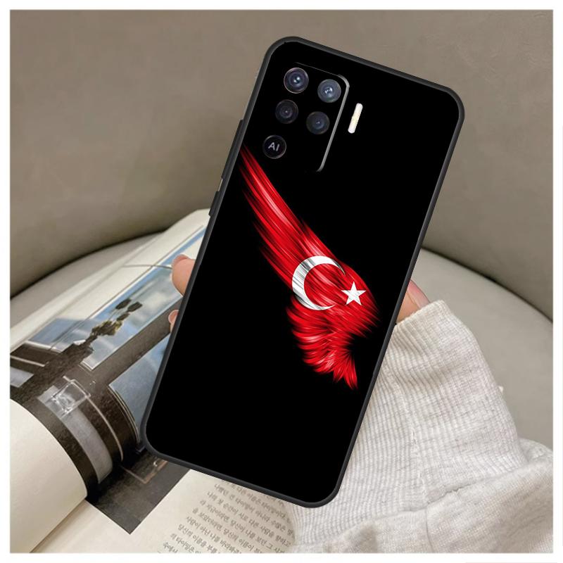 Turkey Turkish Flag For OPPO A79 A58 A78 A98 A15 A16 A76 A96 A17 A77 A52 A72 A5 A9 A94 A74 A57S A53S A54S Case