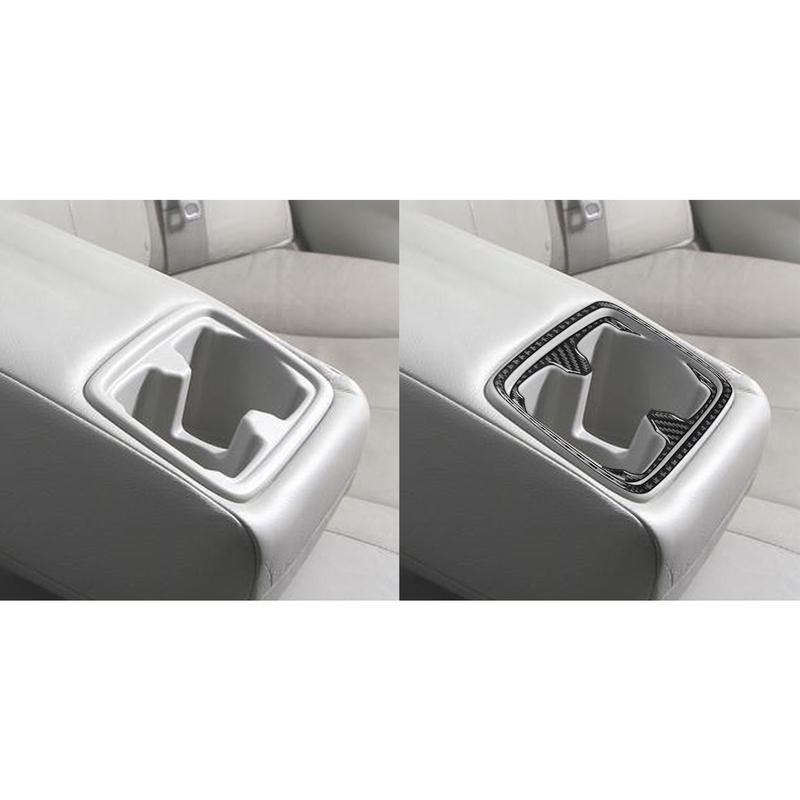 For Toyota Camry 2015 2016 2017 Carbon Fiber Rear Water Cup Holder Panel Trim Cover Car Interior Decoration Sticker Accessories