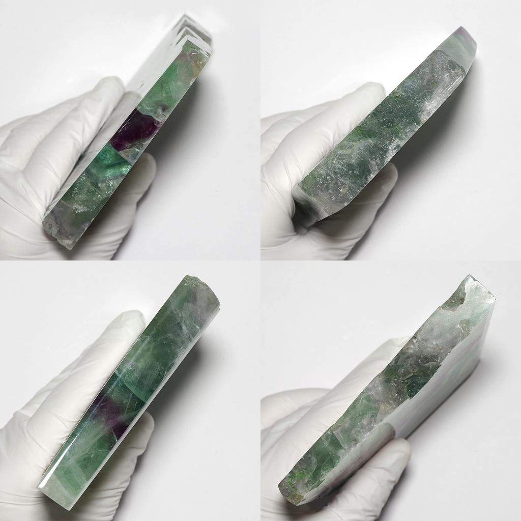 [N2 Stone Natural] Natural Mineral Fluorite / Rough Stone | (11 | "One-of-a-kind" Slice: Approx. 608g, 120x110x21mm | Origin: China)