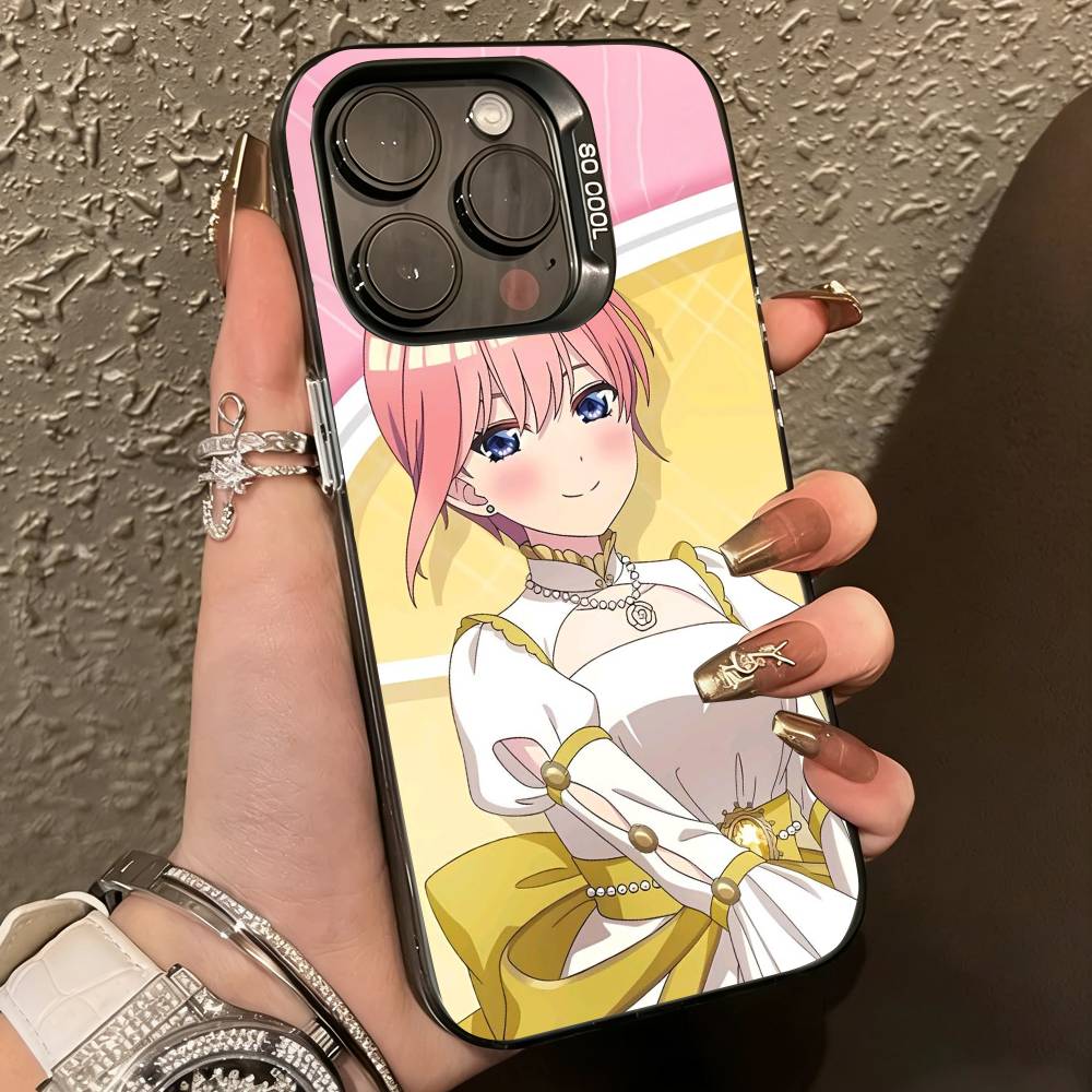 Anime Ichika N-Nakano Handyhülle für iPhone 17,16,15,14,13,12,11 Plus,Pro Max,XS,Farbige Silberbeschichtete Innenabdeckung