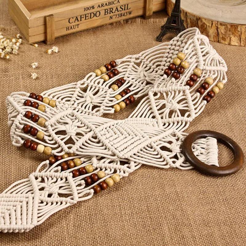 Creative Waxed Twine Belts Fashionable Ethnic Style Knotting Belts Woman Wind Coat Woolen Cloth Accessories