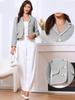 Allegra K Women's Tweed Jacket, Elegant Double-Breasted Long Sleeve Crop Blazer with Collar, Dressy Casual, Gray, Size M