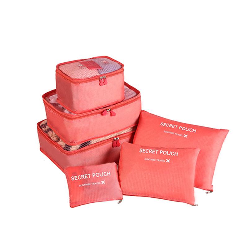 6PCS Travel Storage Bag Set for Clothes Tidy Organizer Wardrobe Suitcase Pouch Travel Organizer Bag Case Shoes Packing Cube Bag