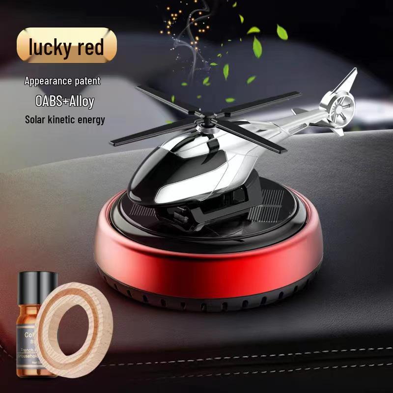 Solar-Powered Rotating Helicopter Car Air Freshener with Light Sensor