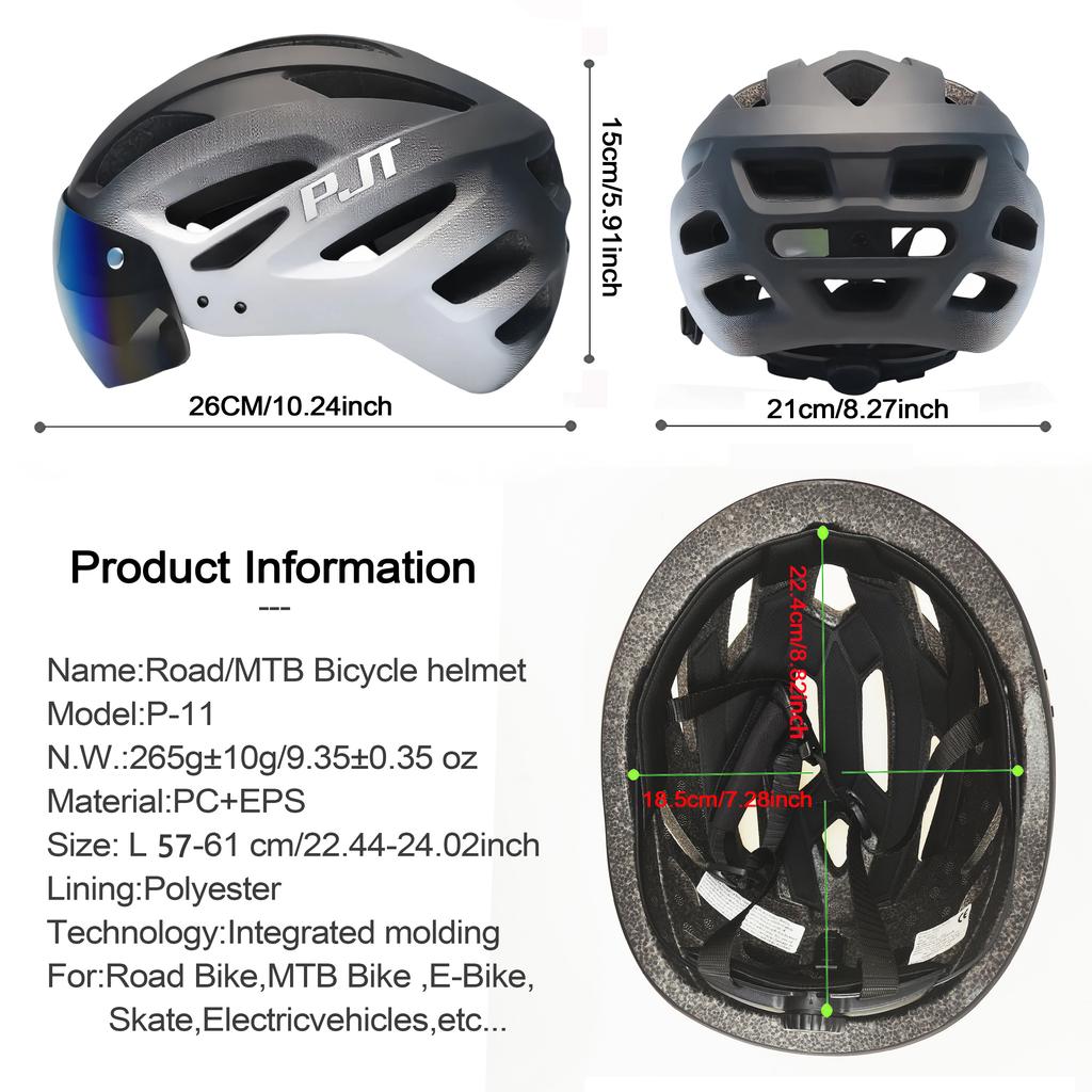 Kask Rowerowy Pjt Z Goglami Przeciwsłonecznymi Męski Daszek Przeciwsłoneczny Kask Rowerowy Okulary Przeciwsłoneczne Kask Rowerowy Szosowy Mtb Kask Rowerowy Sportowy Z Goglami E-Bike