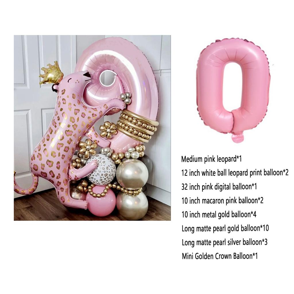 24 sztuk/zestaw różowy balony w kształcie lamparta tropikalny hawajski 32 cal folia w kształcie cyfr hel Globos Baby Shower dekoracje na imprezę urodzinową