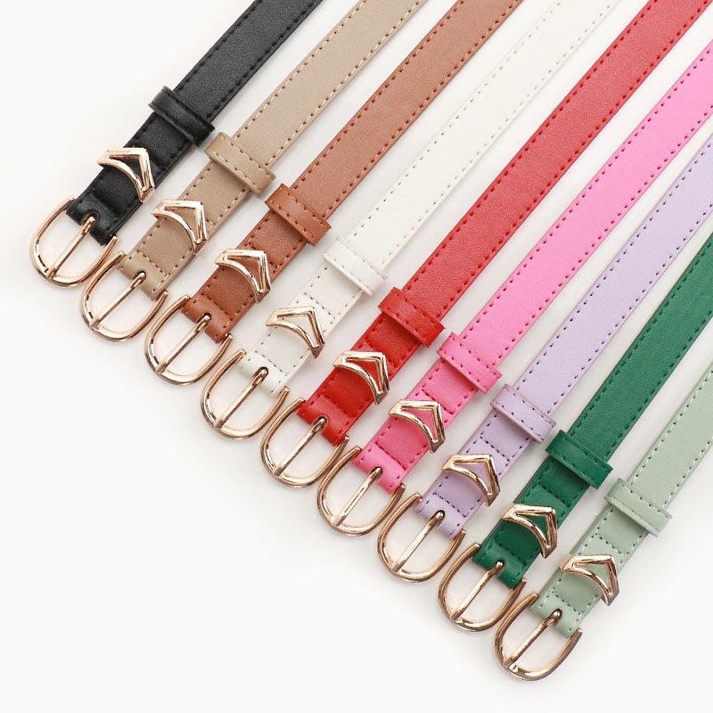 New Women's Thin Belt Versatile Culottes Decorated with Candy Color Premium Belt Women