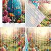2D flat printing 2pcs Curtain Easter Bunny Flower Meadow Digital Printed Polyester Drapes Festive Holiday for Drapes for Bedroom
