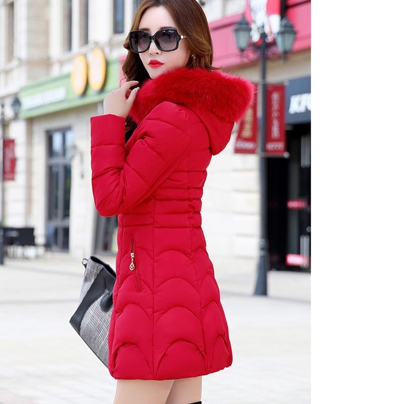 IELGY New women s Korean style slim down cotton mid-length women s jacket M