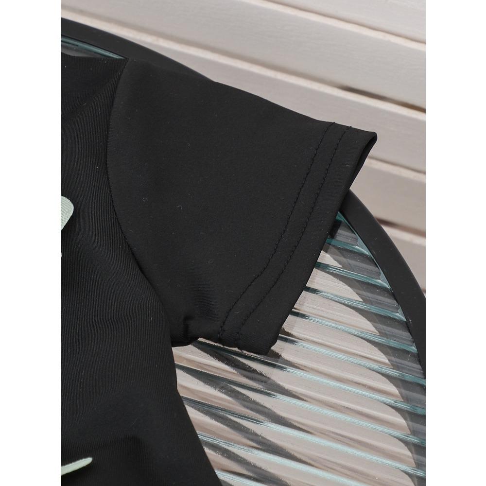 Children's Clothing 2-7Y Girls Skirt Suit Pink Flower Black T-shirt + Pink Pleated Skirt Set Cute Skirt Cotton Short Sleeve