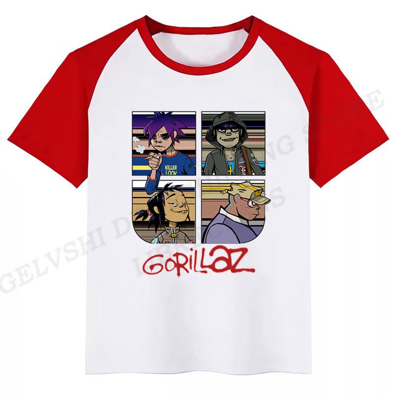 Summer Gorillaz 3D Print T-Shirts Boy Girl Fashion Streetwear T Shirt Kids Hip Hop Tops Tees Rock Band Tshirt Children Clothing