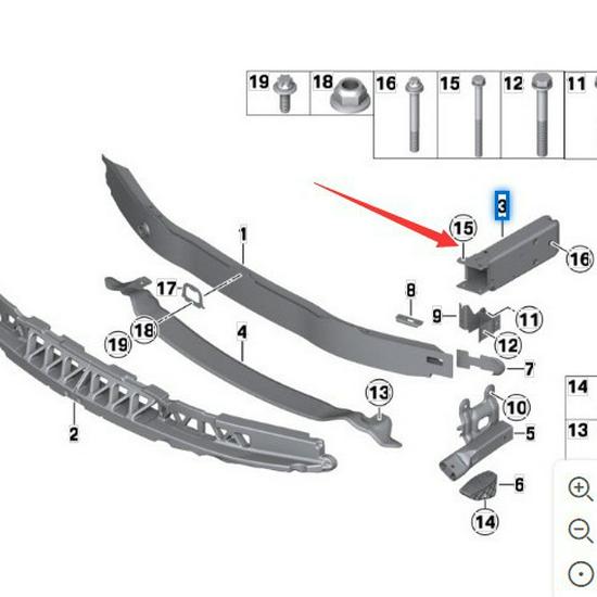 BMW 3 Series G20 Anti-Collision Skeleton Bracket Set (Left & Right) 51117266191/51117266192