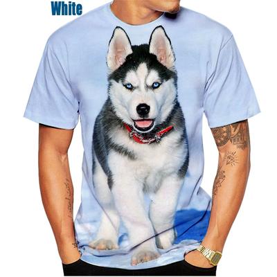 Letní nová móda 3D tričko Animal Sibiřský husky Legrační osobnost Kreativní letní tričko s výstřihem do O