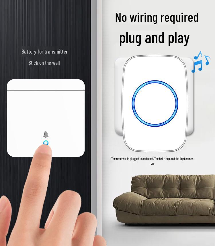Two-in-Three Wireless Doorbell with Remote Control - EU, UK, AU Specs