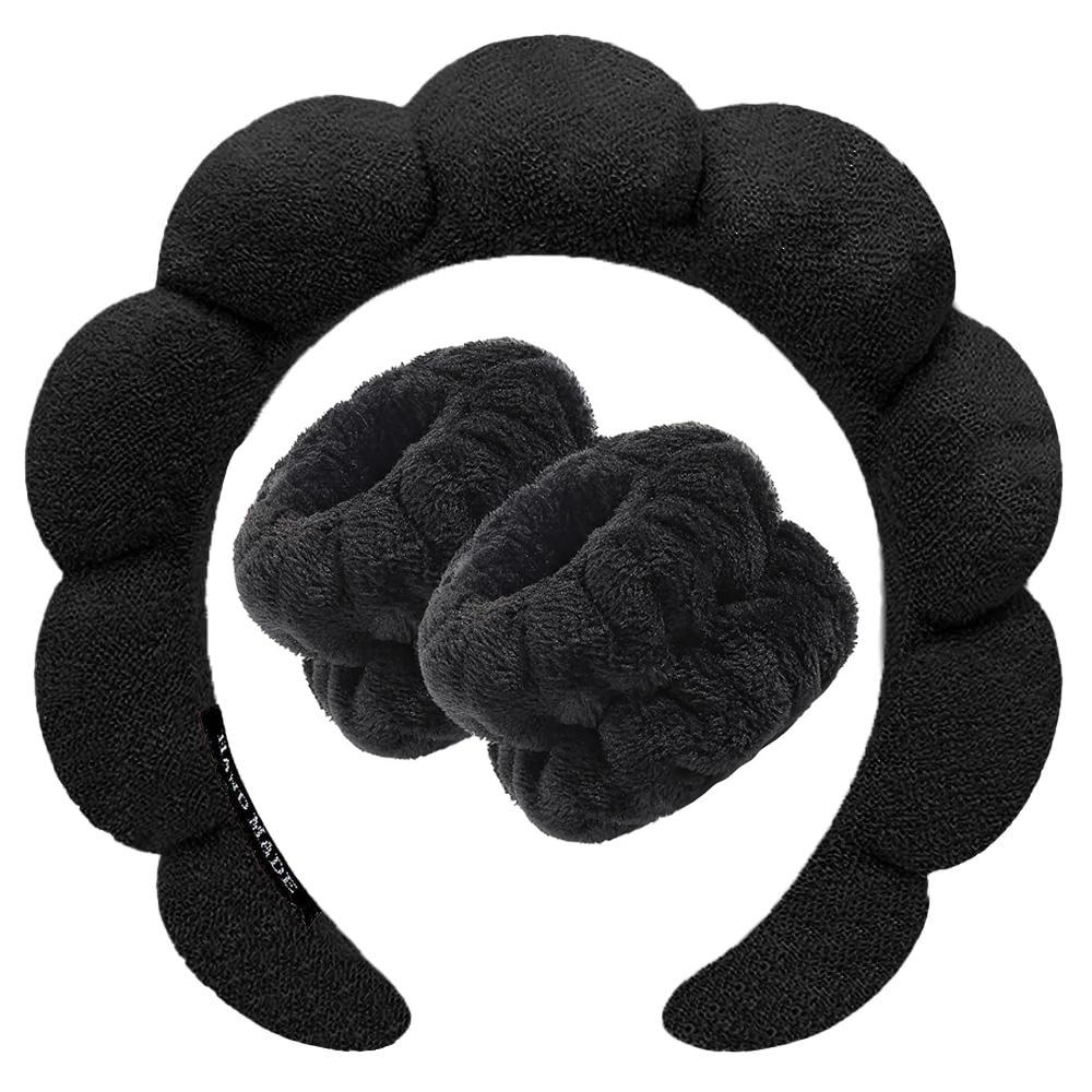 

3 шт. Повязка на голову для умывания лица для женщин, губчатые повязки на голову, напульсник для макияжа, мягкая повязка для волос с пузырьками, аксессуары для волос для девочек, головной убор