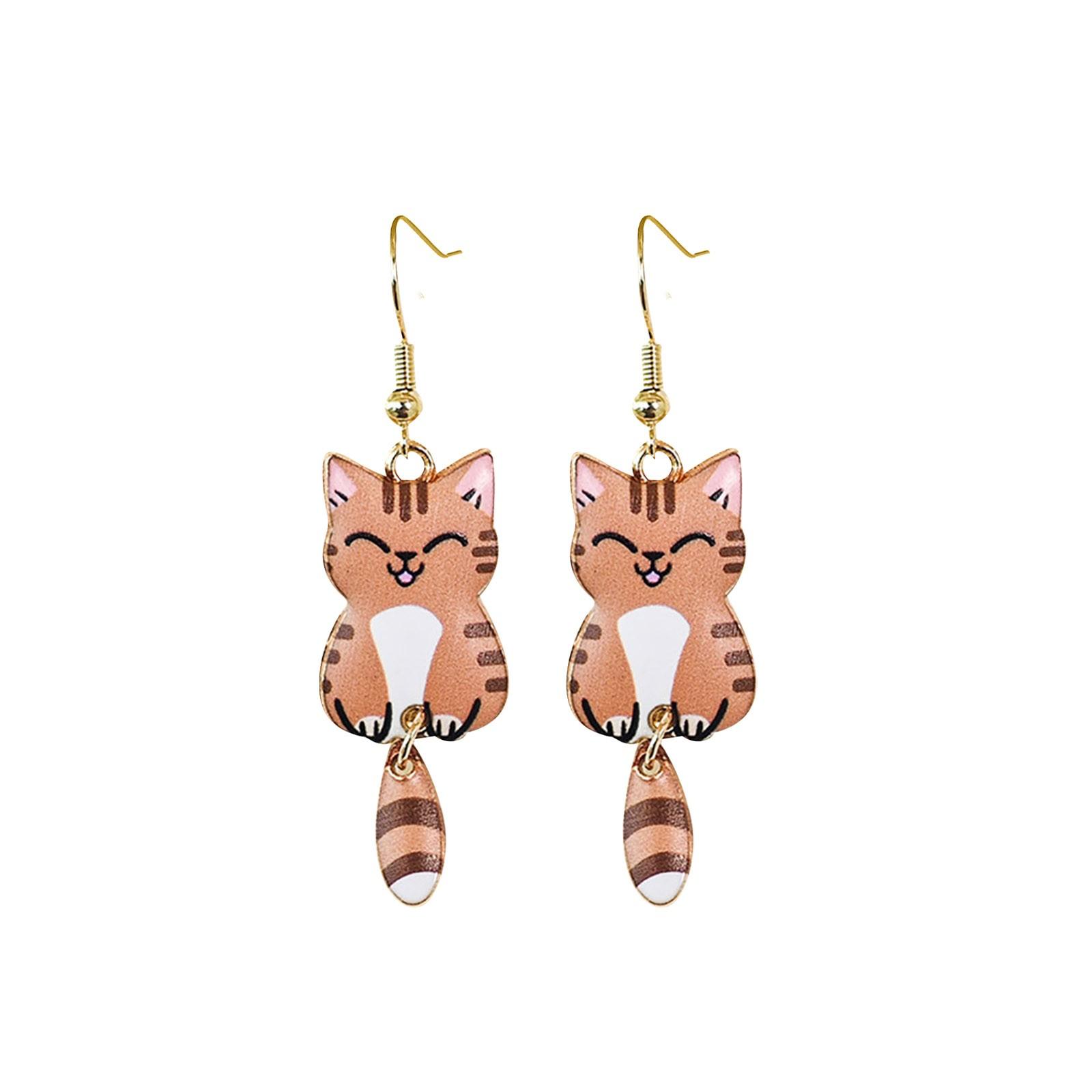 

Универсальные и забавные милые серьги в виде кошек, креативные и персонализированные милые серьги в виде капель масла в виде животных One Size коричневый